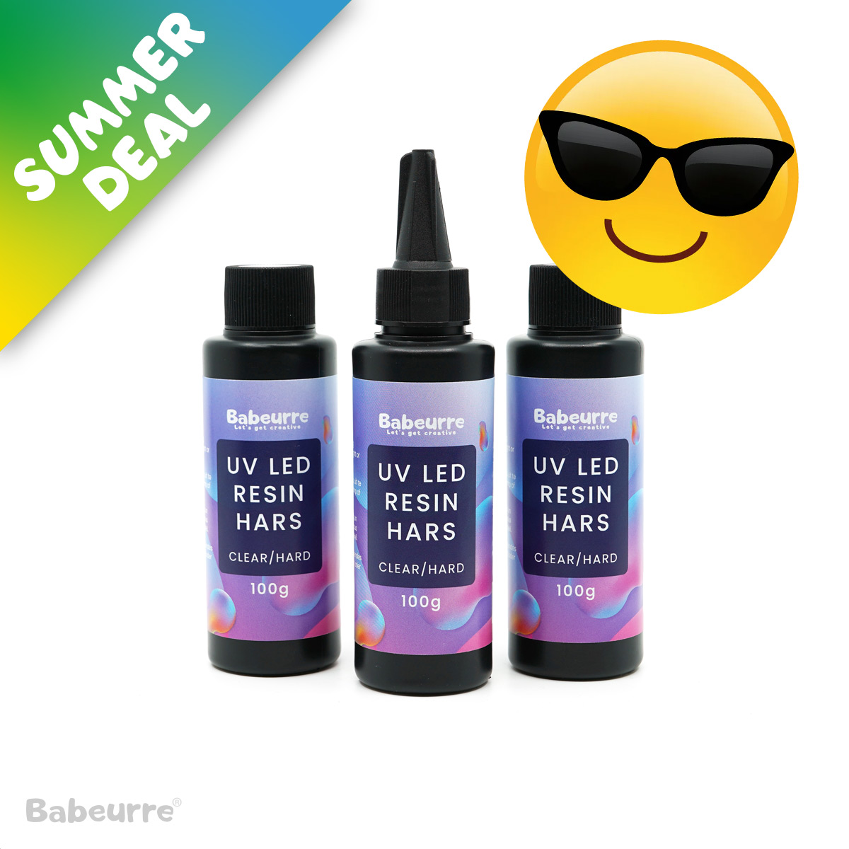 UV Led Resin Hars Babeurre Huismerk Hard Clear 100gr Refill 3 stuks